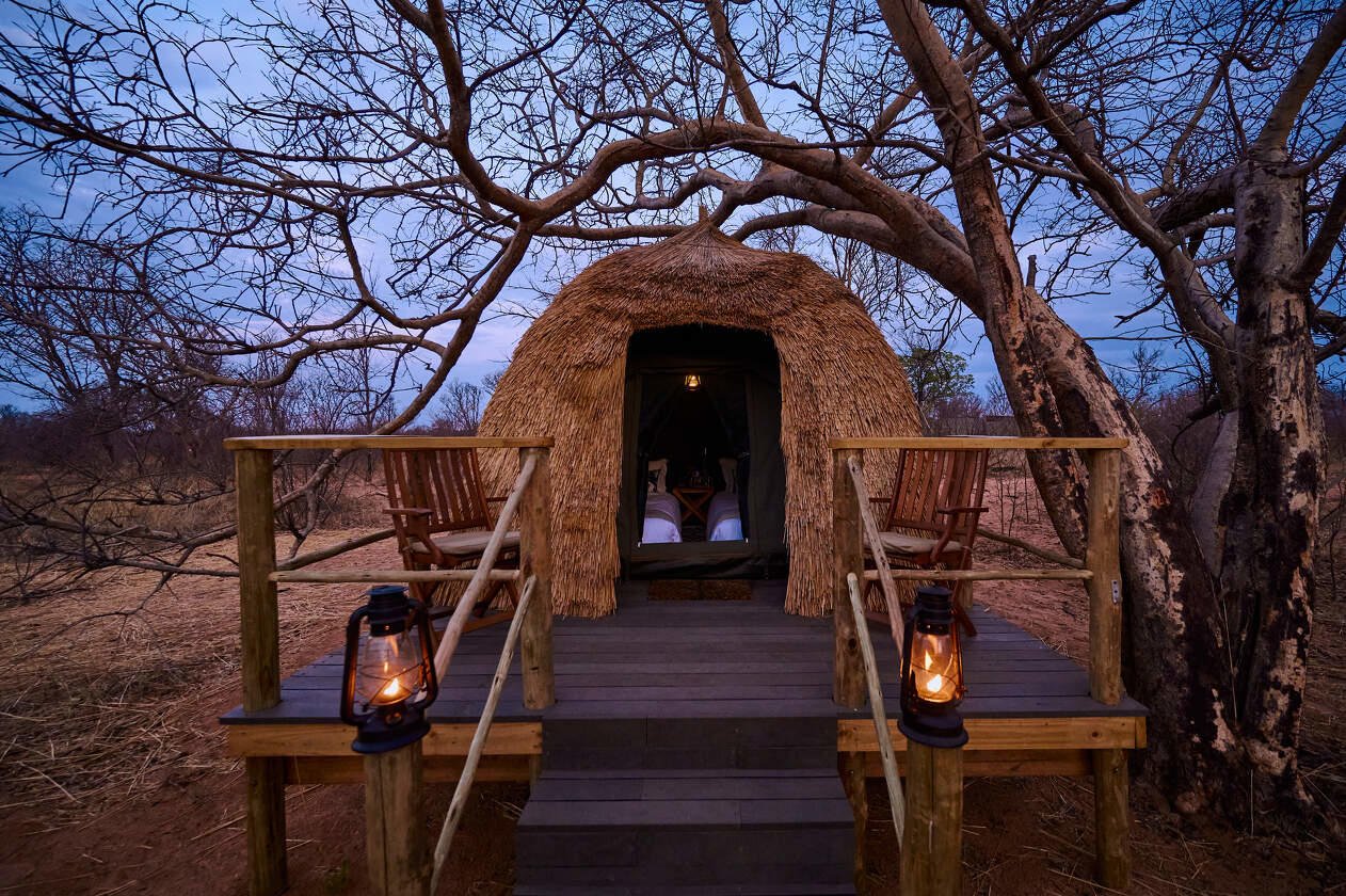 Nxamaseri Island Lodge Tsodilo Hills Sleep Out im Busch