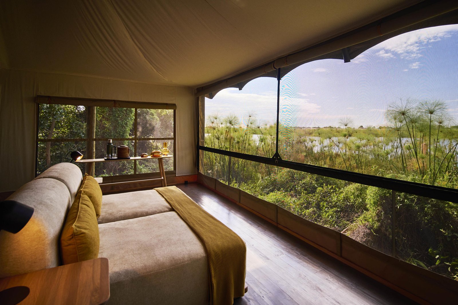 Xugana Island Lodge Doppelzimmer mit Blick auf die Xugana-Lagune